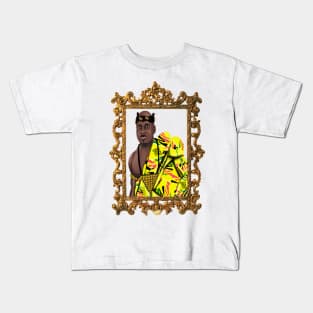 Black African King Melanin Kente Pattern Ghana Pride Gift Kids T-Shirt